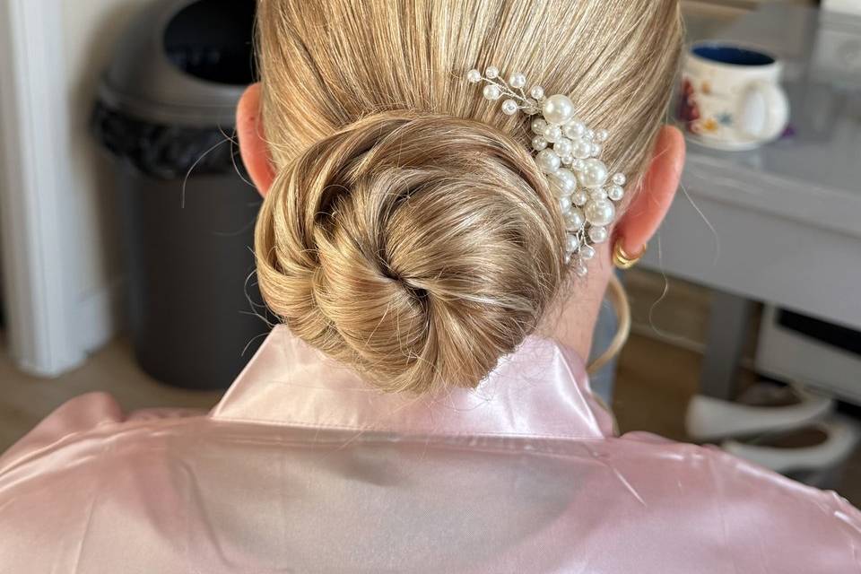 Sleek low bun