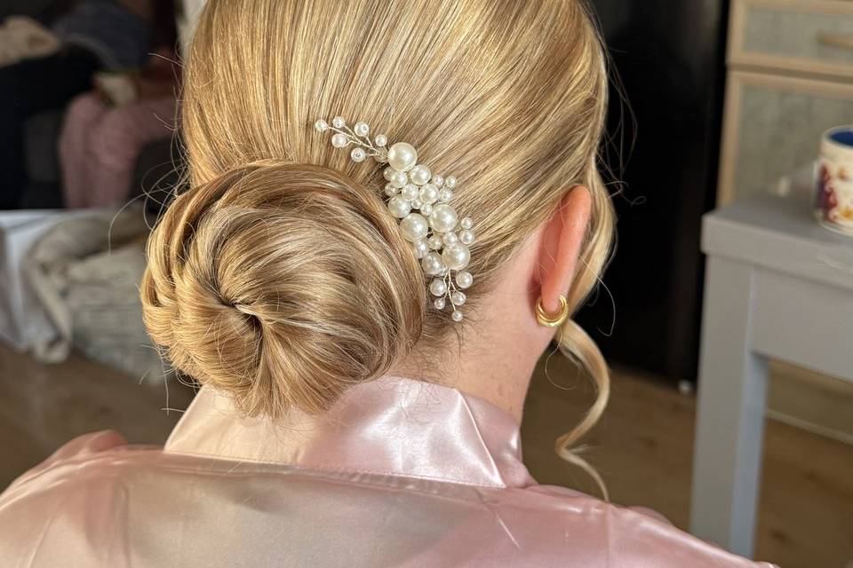 Sleek low bun
