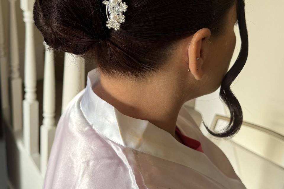 Sleek low bun