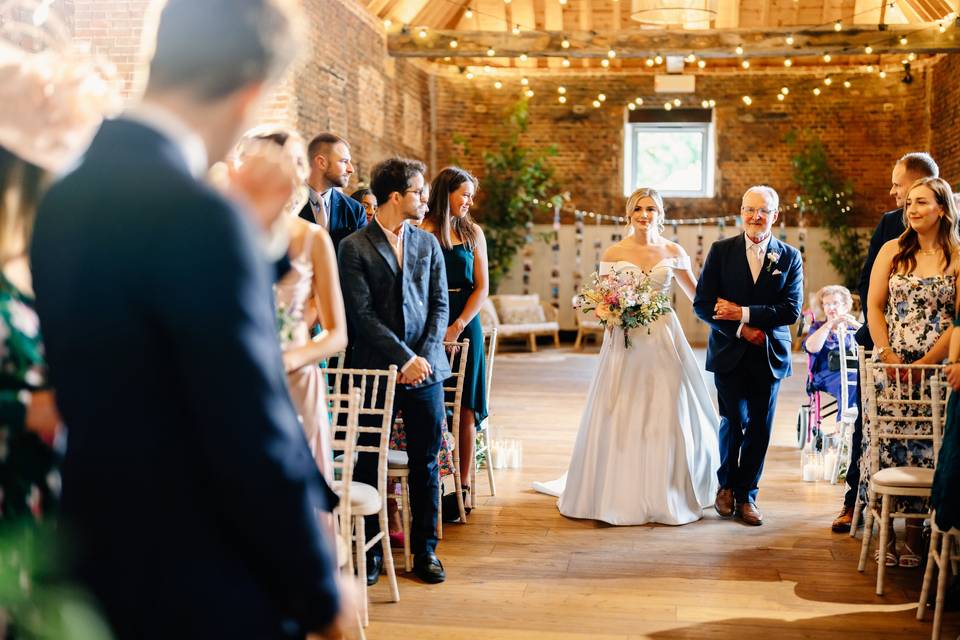 Wedding Ceremony in a Barn