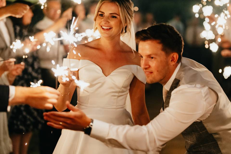 Sparkler Shot Wedding