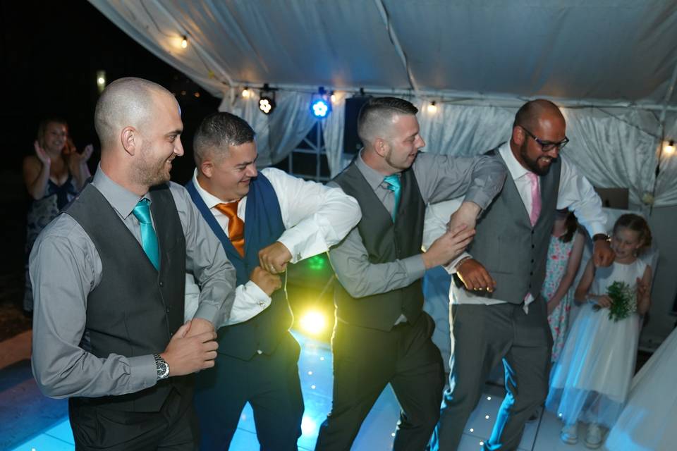 Groom dancing