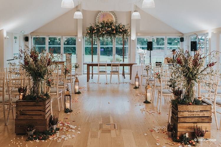 Garden room ceremony at Wasing Park