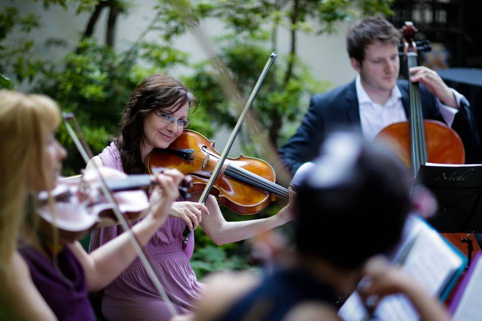 Musicians in the garden