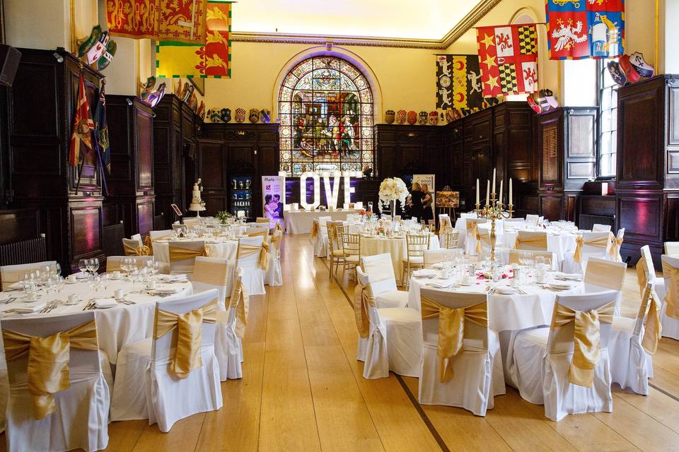 Hall with round tables