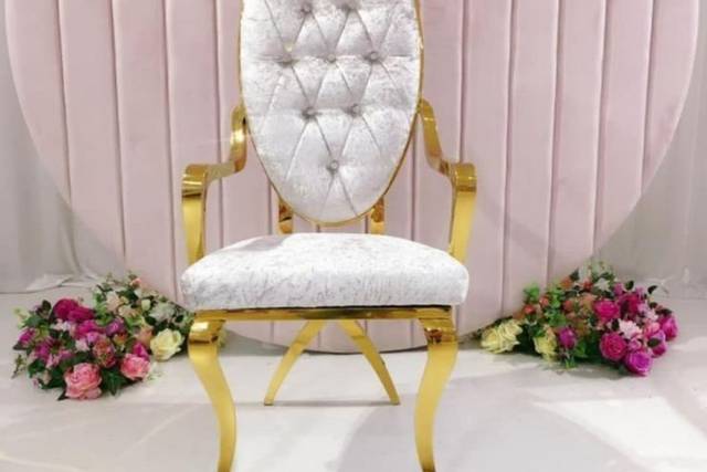 White Bridal Chair  Northumberland Event Rentals
