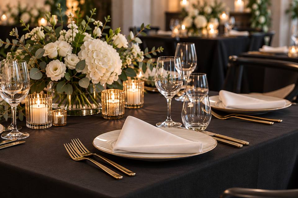 Black Table Linen