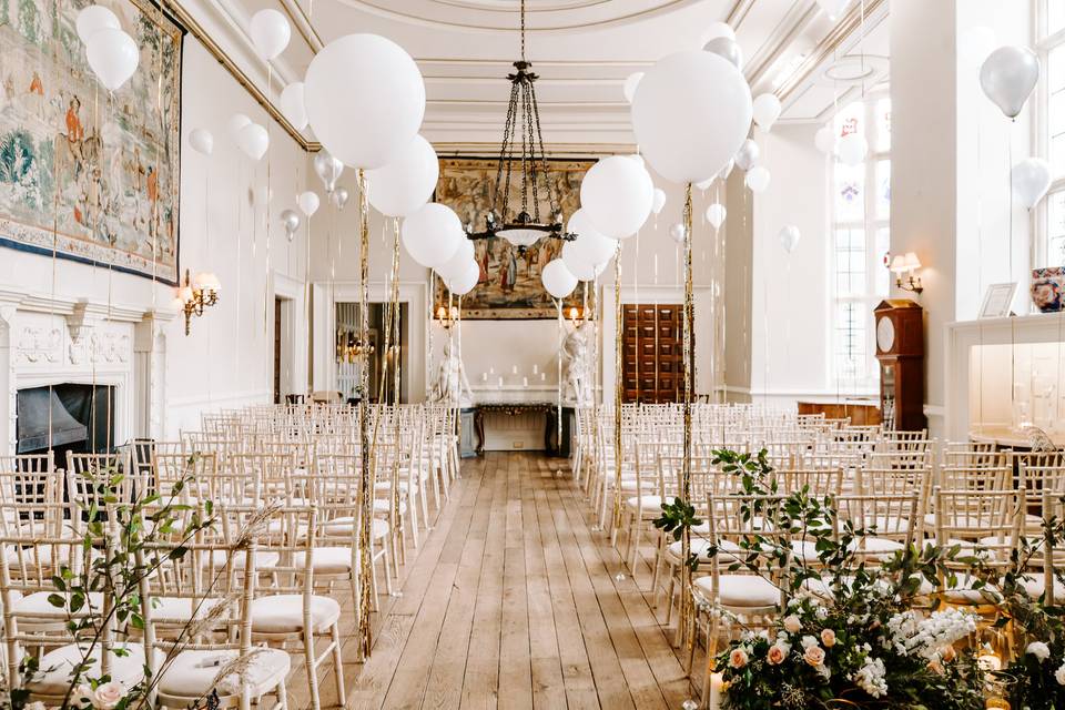 Winter wedding in the hall