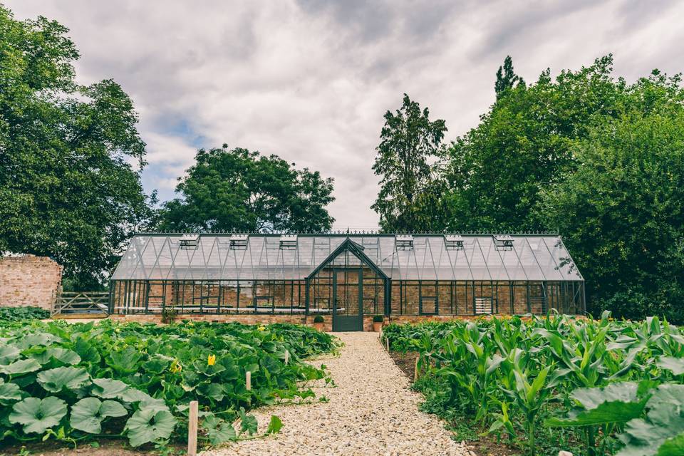Walled garden and greenhouse