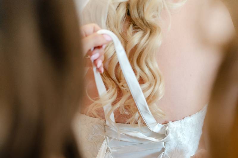 Bride dressing