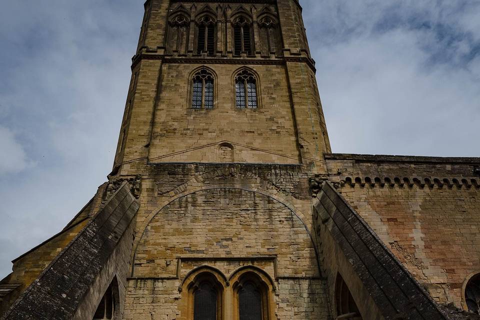 Couple leaving church