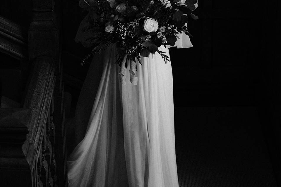 Black and white bridal