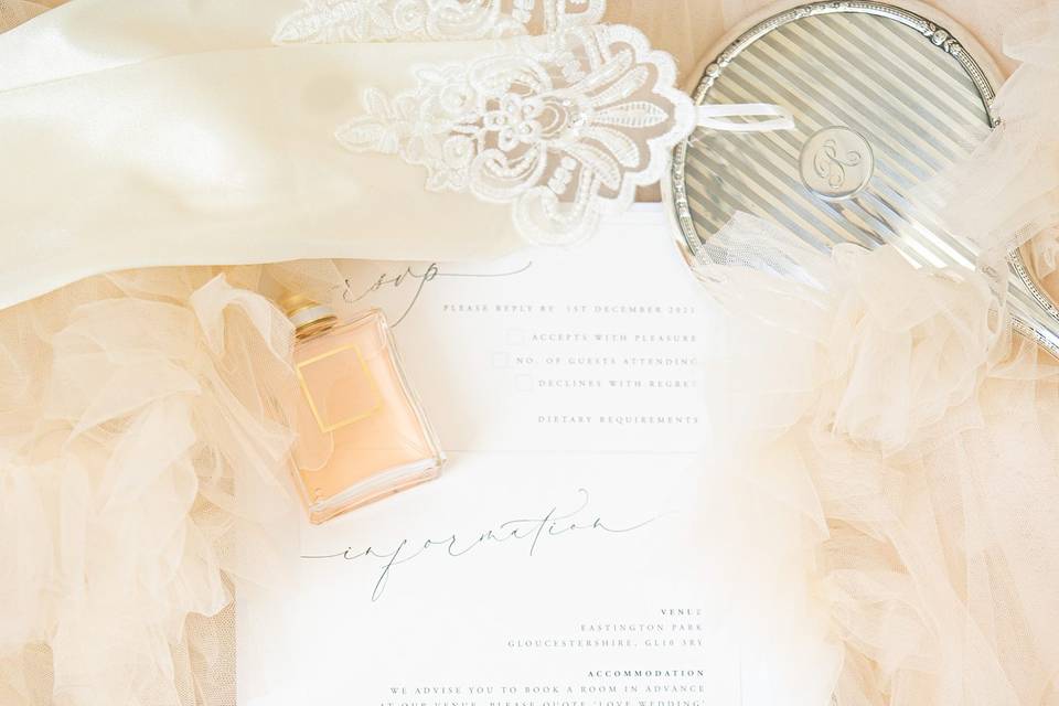 Bridal flatlay