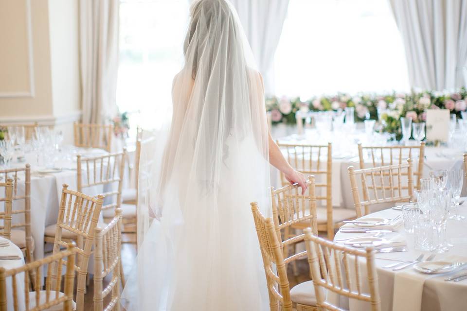 Bride in wedding breakfast