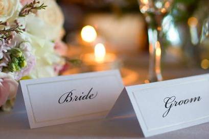 Bride and groom labels