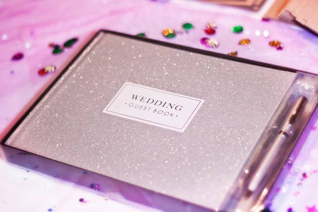 A wedding guest book