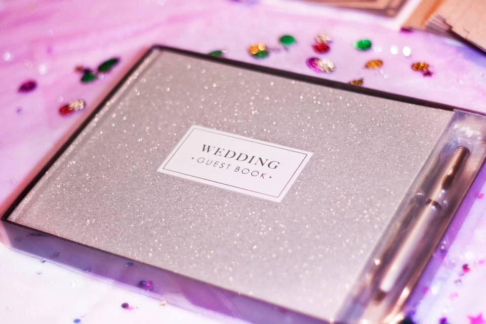 A wedding guest book