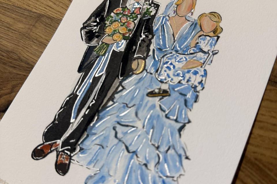 Bride, Father & Baby
