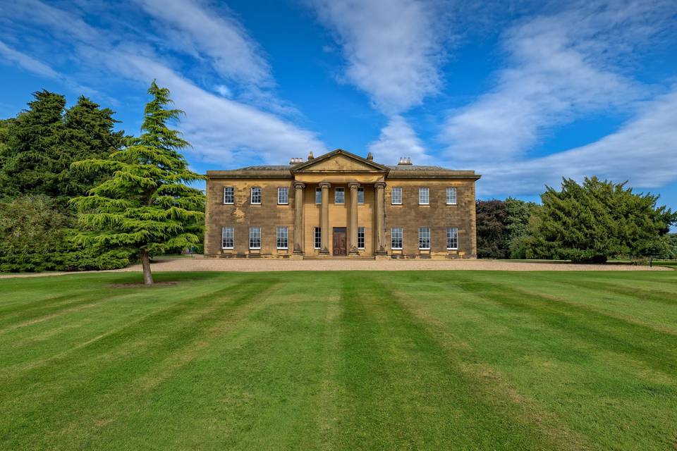 Rise Hall and manicured lawn