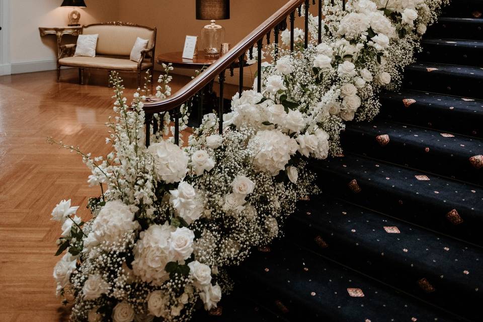 Staircase with flowers