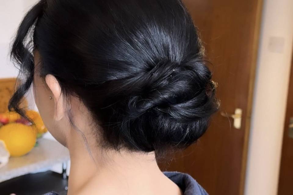 Bridal soft twist up do