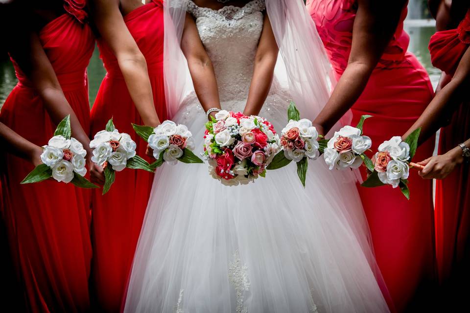 Holding bouquets