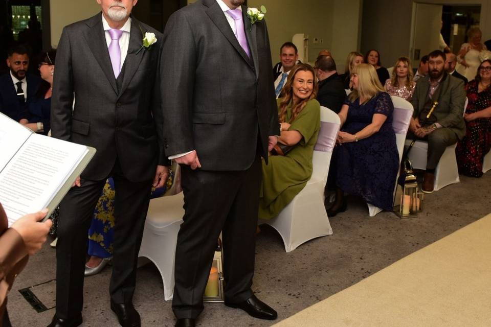 Waiting for his bride