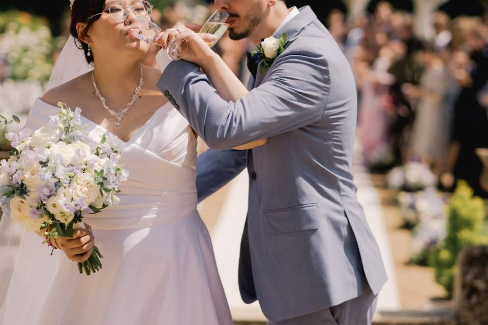Toasting their marriage