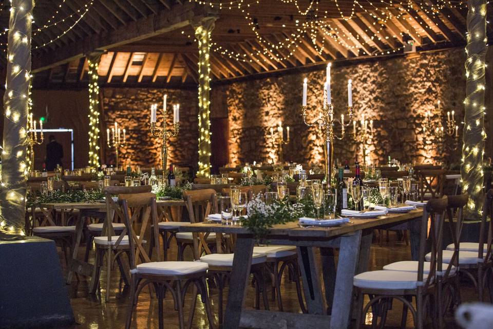 Dining area trestle table