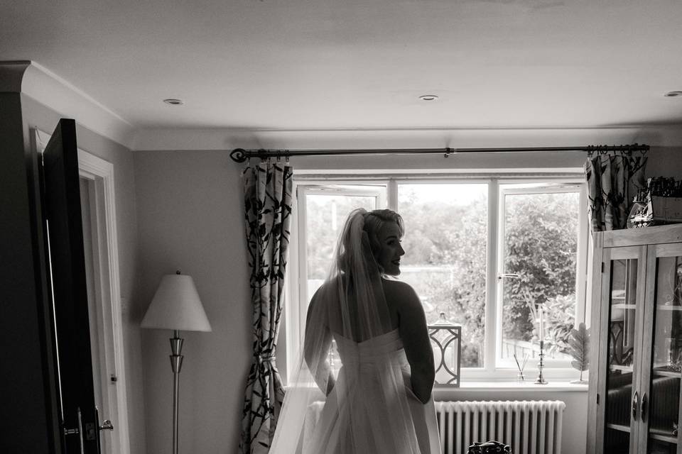 Bride getting ready