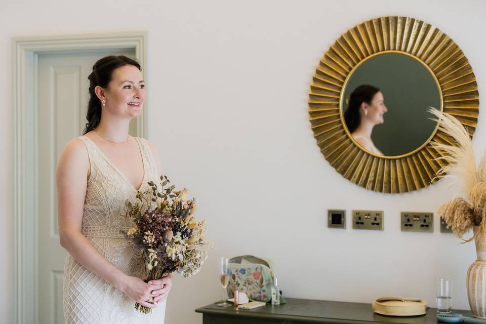 Bride getting ready