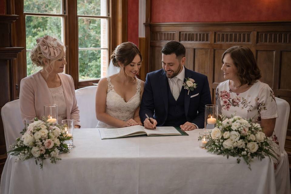 Signing the register