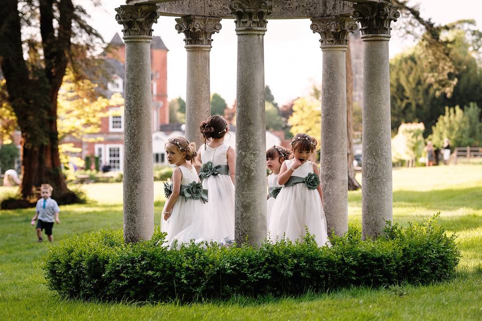 Bridesmaids playing in The Gazebo