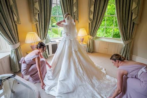 Bride preparing