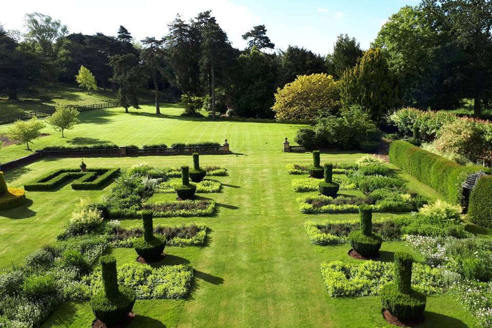 Manicured gardens