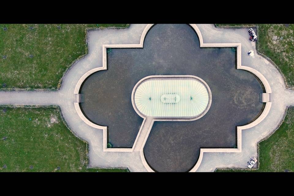 Dron shot at Kromeriz garden