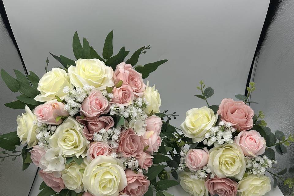 Pink and ivory