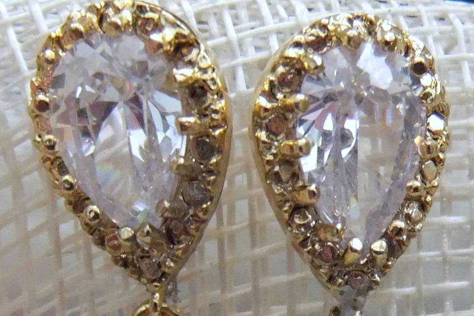 Rhinestone and pearl earrings