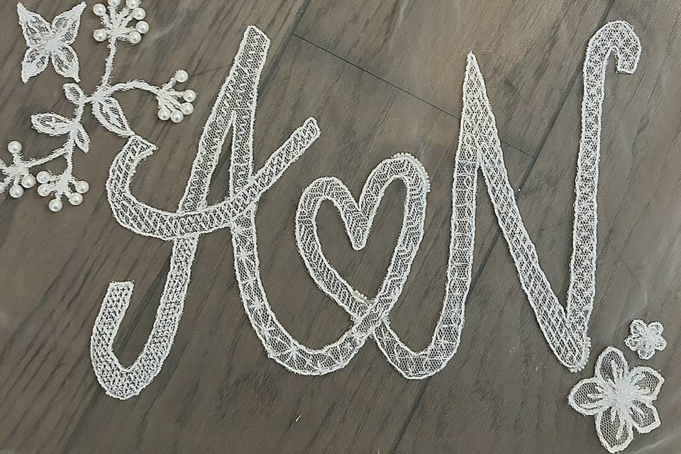 Wedding veil embroidery