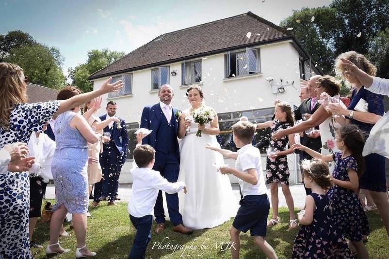 Family at a wedding