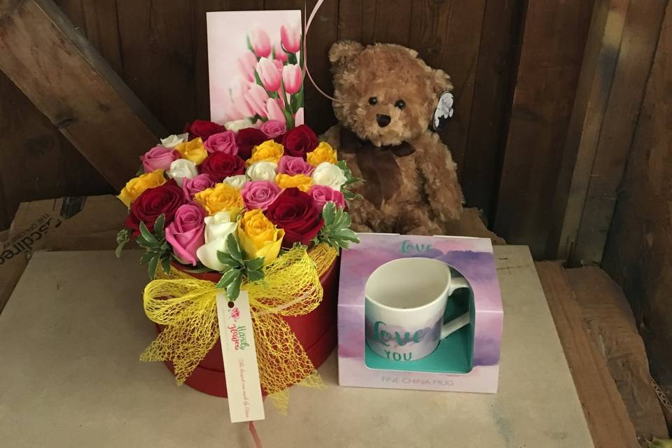 Birthday bouquet and gifts