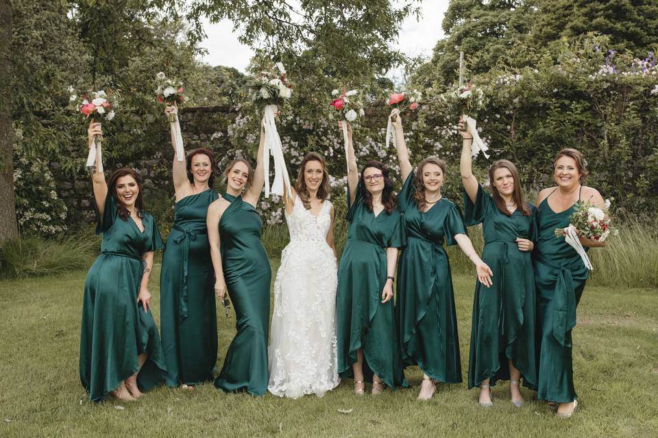 Bride and bridesmaids