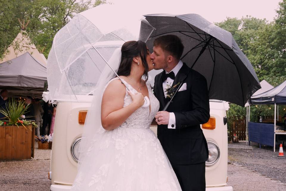 Kissing in the rain