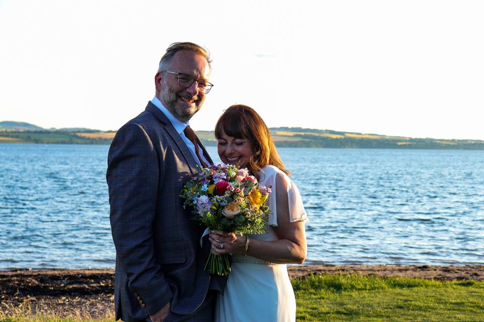 Bride and groom on the Forth