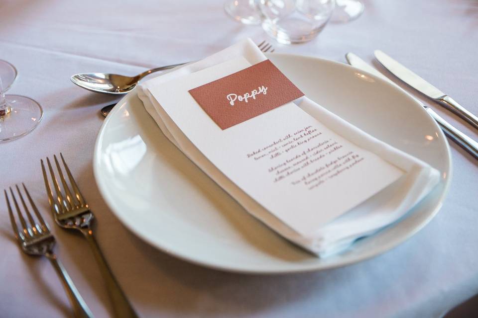 Solaris Menu and Place Card