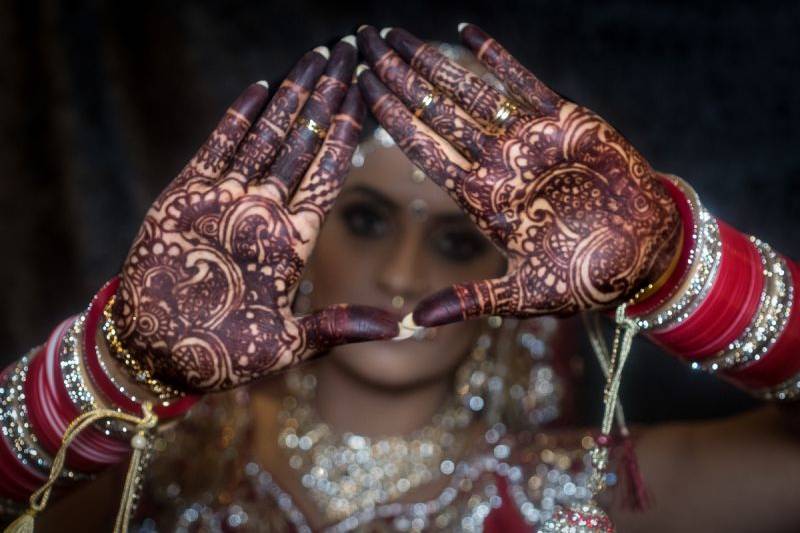 Asian bride with henna