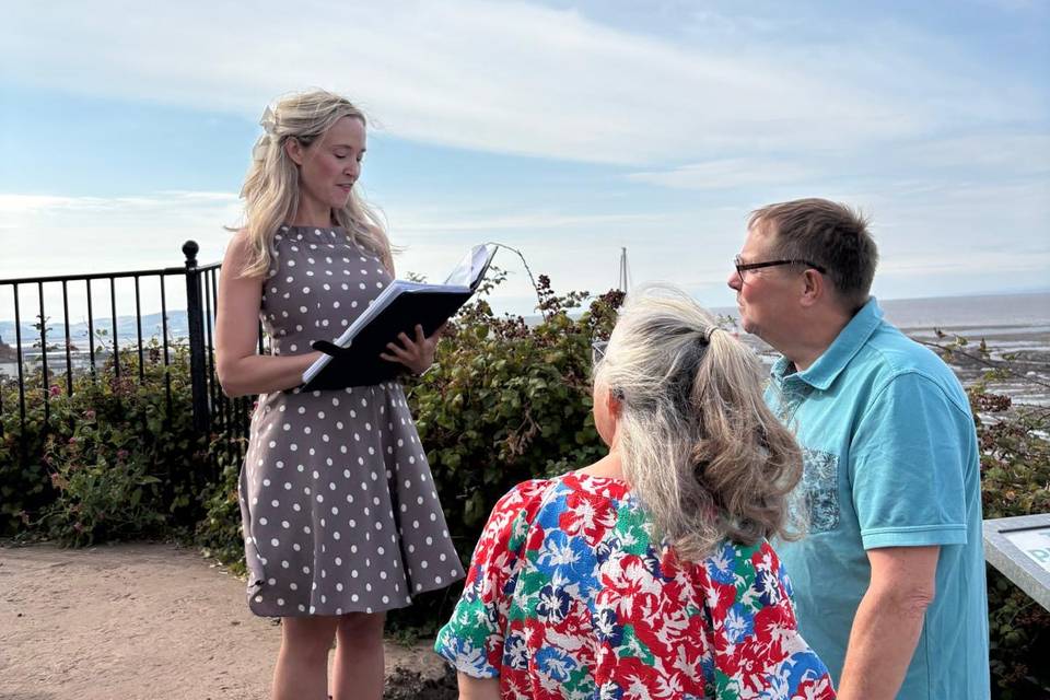 Seaside vow renewal