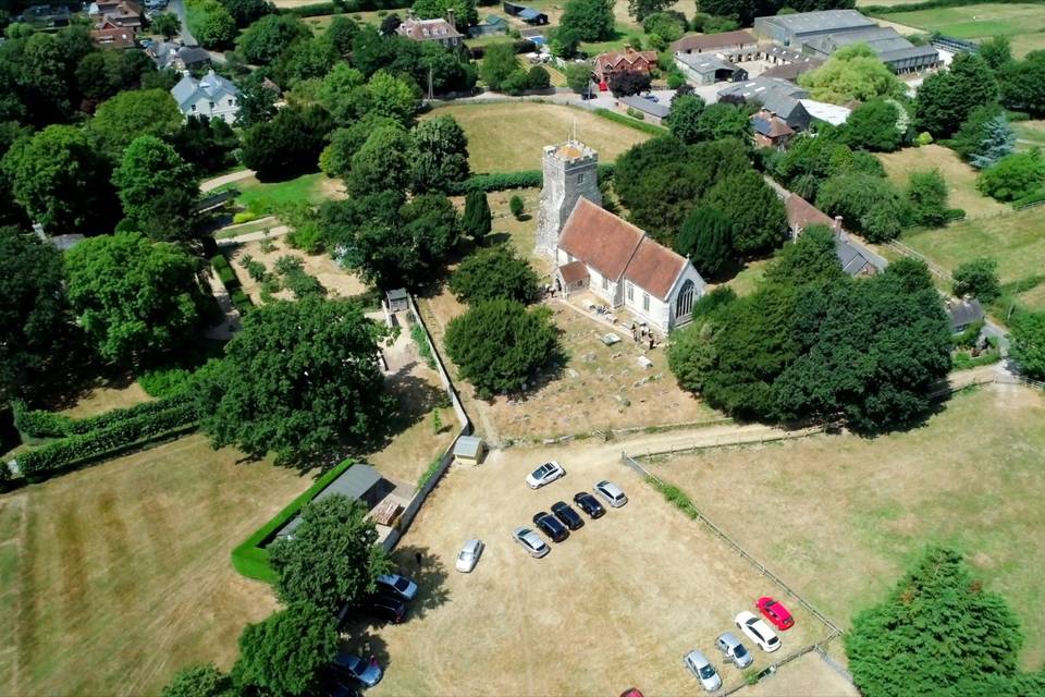 The church from a drone