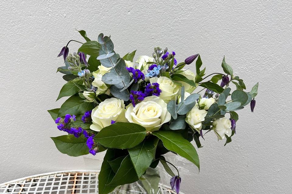 Purple and white bouquet