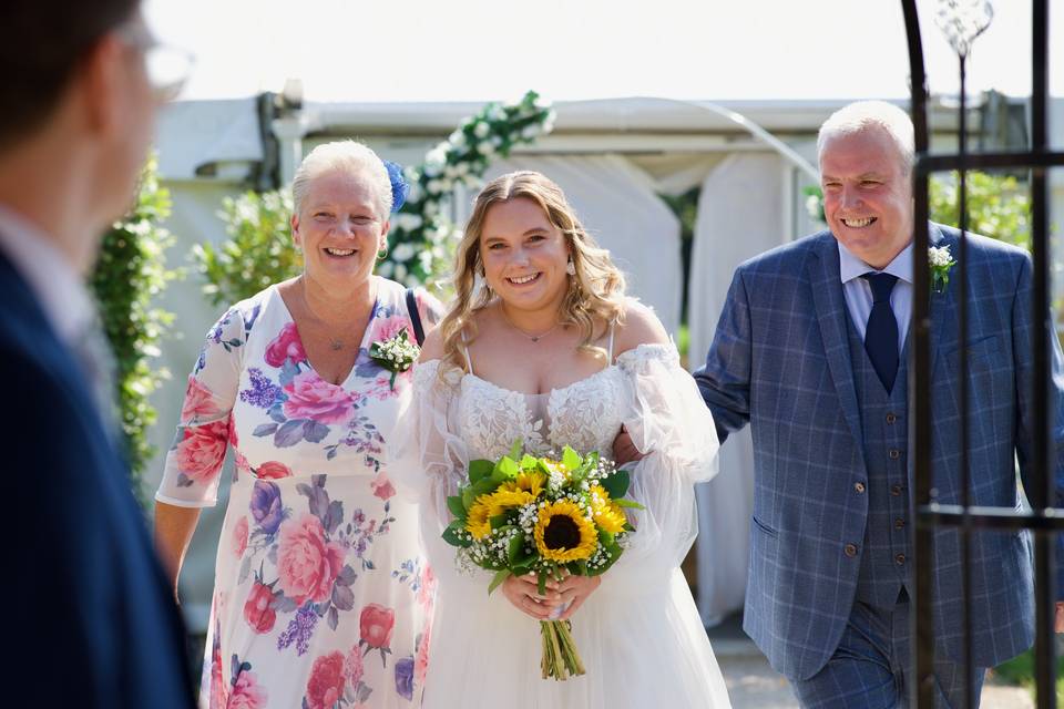 Walking down the isle